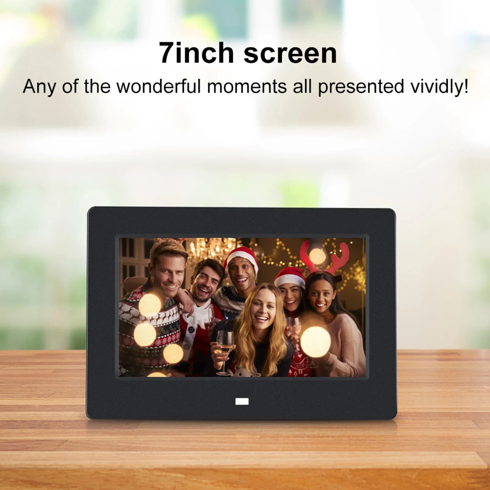 Cornice digitale HD da 7 pollici MP3/MP4/lettore fotografico sveglia calendario con supporto remoto adattatore di alimentazione per regalo domestico