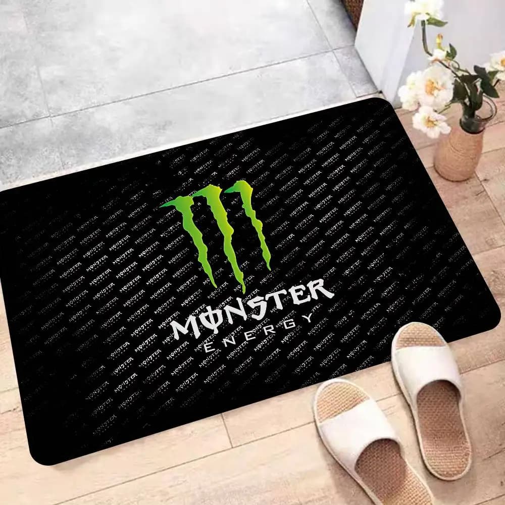 M-MonsterS LOGO Energy Tappetino per porta, decorazione per la camera dei bambini, per balcone, antiscivolo, per soggiorno, tappeto per zona soggiorno