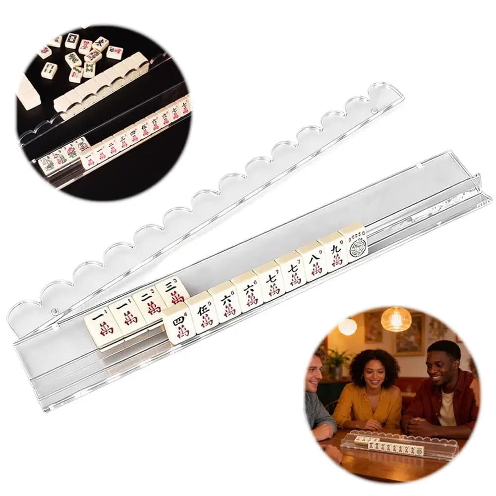 Organizzatore Magnetico Ondulato in Acrilico per Tessere Mahjong Americano, Trasparente Effetto Tartaruga, per Gioco del Mahjong, Feste e Uso Quotidiano