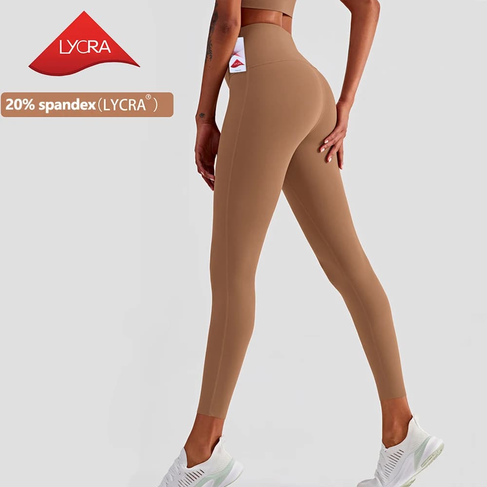 Nuovi leggings in lycra pesca glutei pantaloni da yoga da donna leggins fitness a vita alta nudi collant push up donna palestra sport pantaloni da corsa