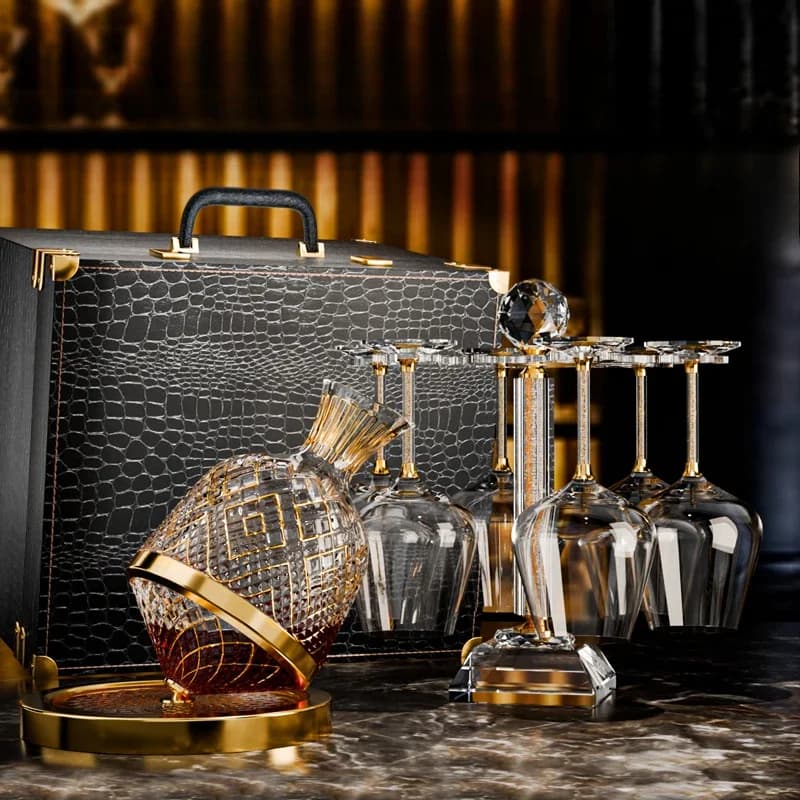 Set di confezioni regalo per decanter di fascia alta di lusso leggero per bicchiere di vino rosso per uso domestico ad alto senso