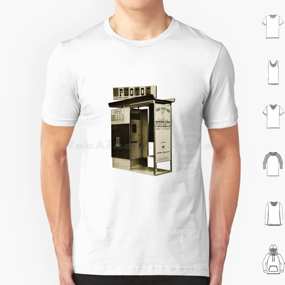 Modello 12 Photobooth T Shirt 6xl Cotone Cool Tee Photobooth Booth Cultura pop Malec Strisce Macchina Selfie Malec Photobooth