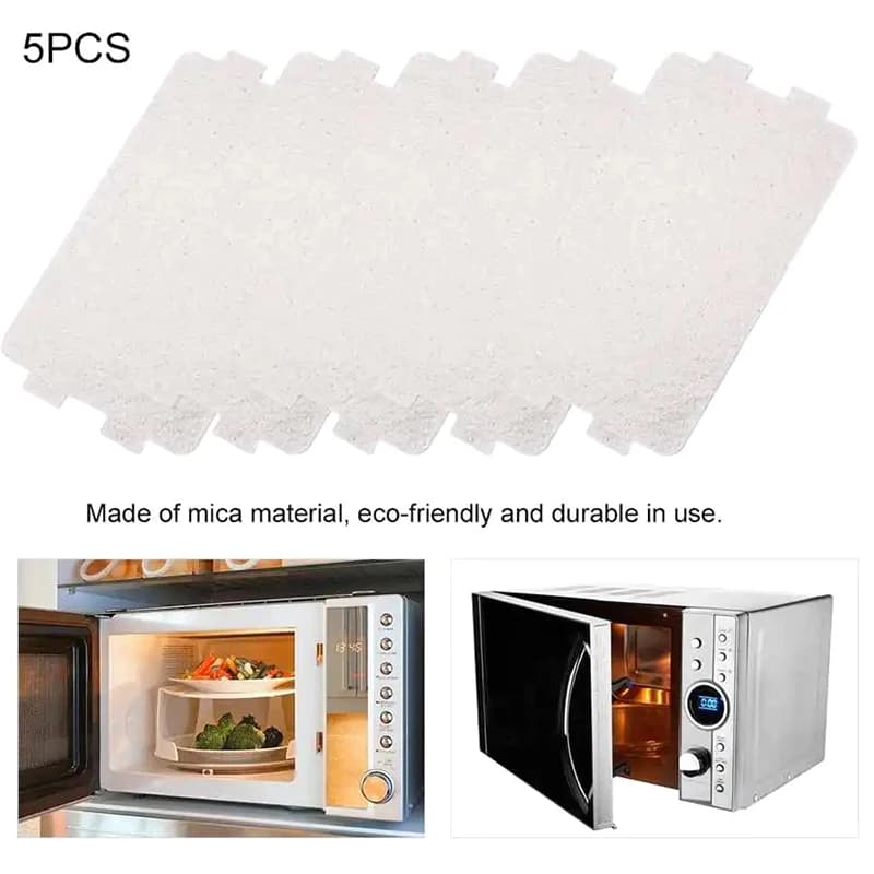 5 pezzi di lamiera di mica per la sostituzione del forno a microonde, accessorio di riparazione per l'uso in elettrodomestici come asciugacapelli.
