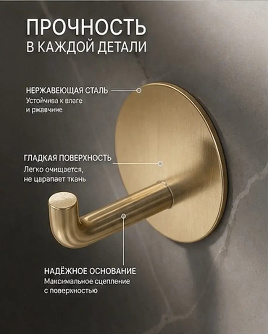 Stainless Steel Adhesive Hooks 4 Pack No Drill Wall Hangers for Bathroom Kitchen Towels Robes Shower