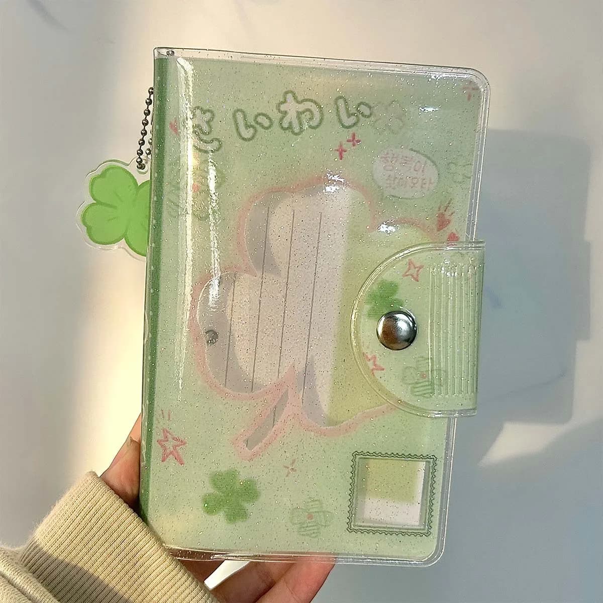 A7 Green Glitter Candy Colored Binder Cover with 40Sheets Journal Sketchbook Accessories Diary Office Supplies