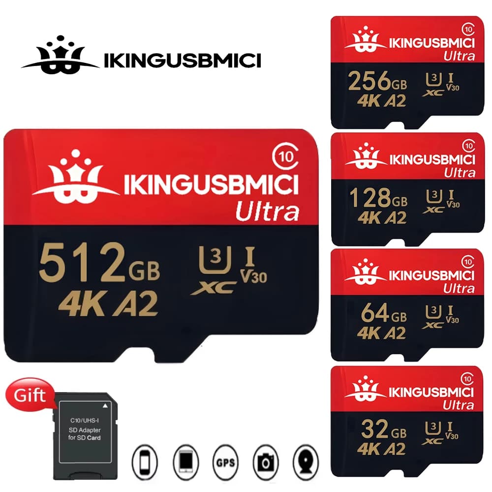 Flash Drive Card 256MB V10 Micro Memory Card 512MB 10 24MB 2048MB TF Card 4K Class 6 Mini SD Card for Phone