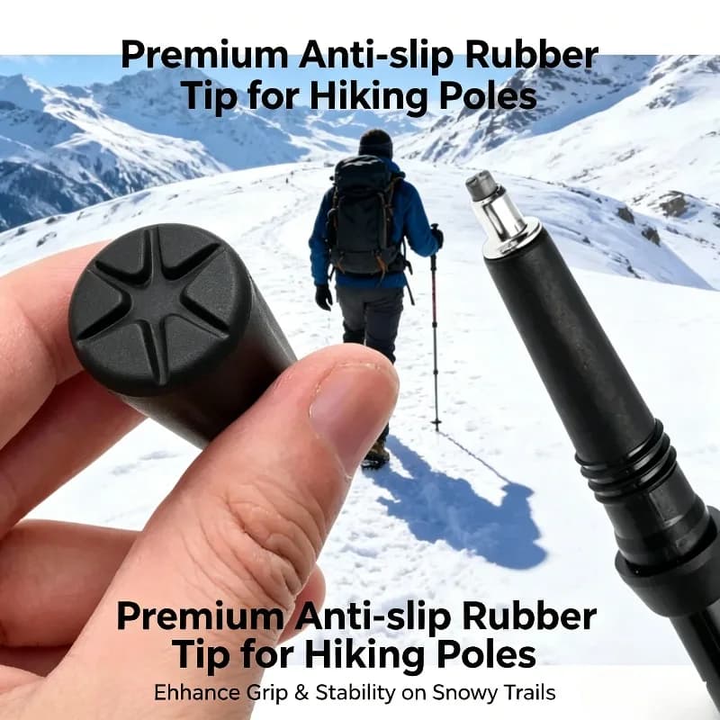 1-10Pcs Anti-Slip Rubber Walking Stick Tips, Trekking Pole Protector Accessories
