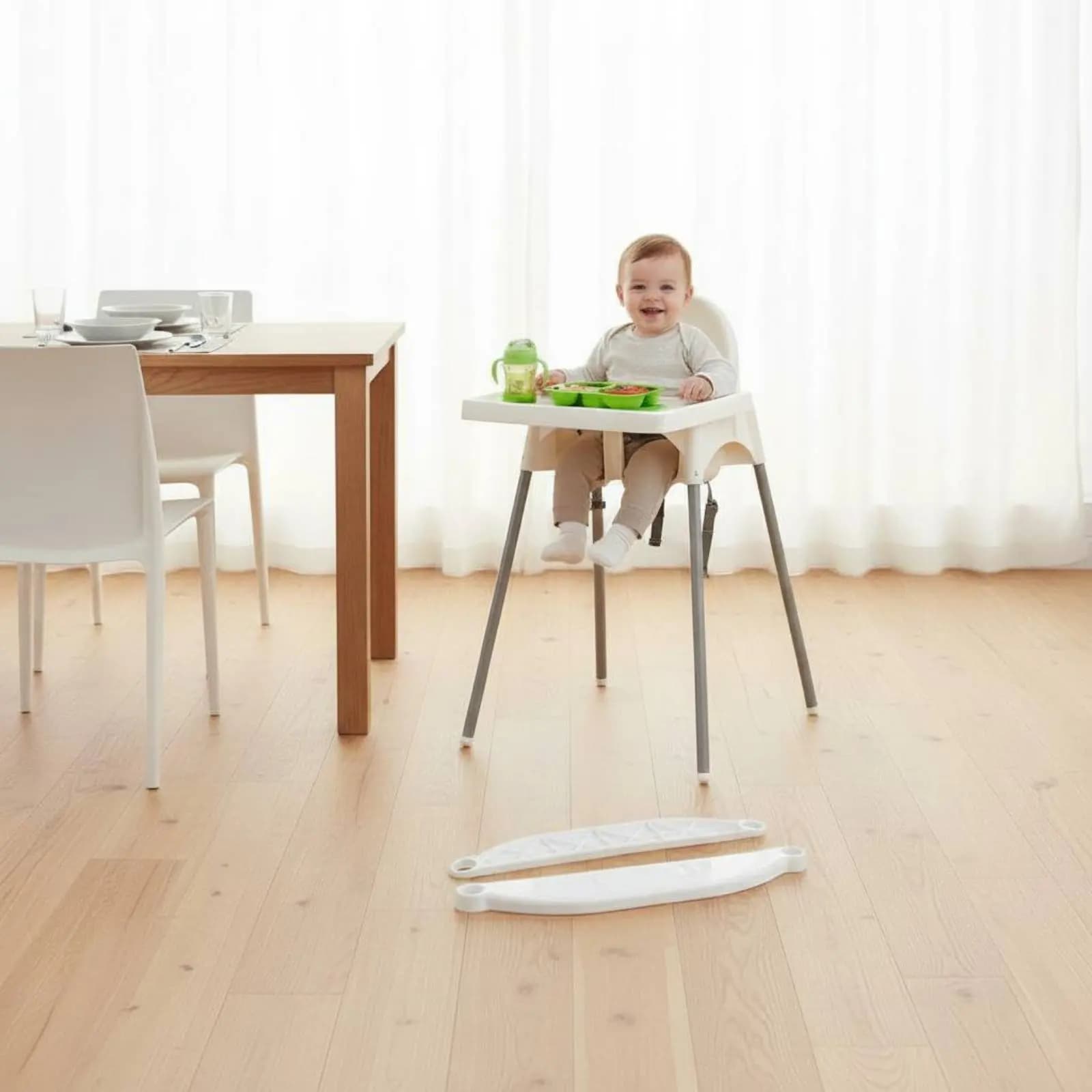 Poggiapiedi Regolabile per Seggiolone, Facile Installazione, Poggiapiedi per Seggiolone per Bambini Piccoli, Momento Pasto