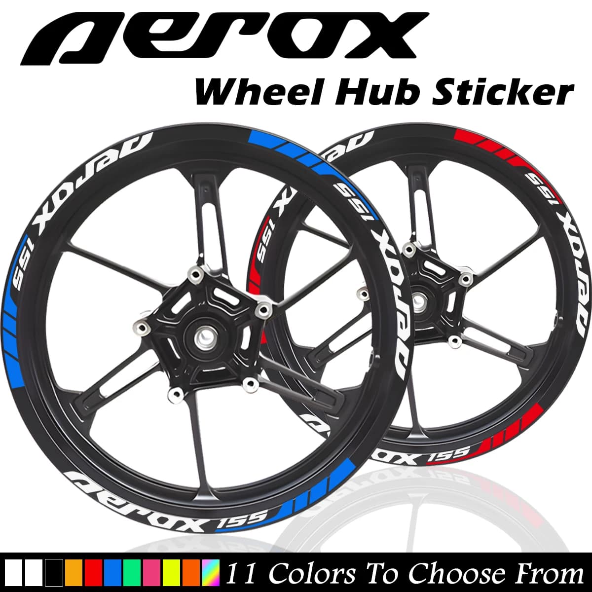 Per Aerox V1 V2 NVX 155 14 ''pollici Moto Riflettente Mozzo Ruota Adesivi Moto Accessori Bici Scooter Rim Strip Decalcomania Del Vinile