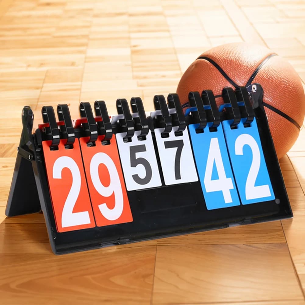 Tabellone segnapunti sportivo tabellone segnapunti da tavolo a 2 cifre tabellone segnapunti portatile in plastica PVC per pallacanestro calcio pallavolo