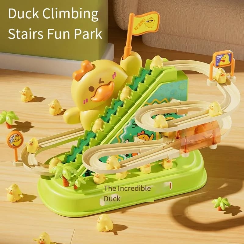 Electric Track Vehicle Little Duck Climbs The Stairs with Music Electric Duck Slide Track Vehicle An Educational Toy