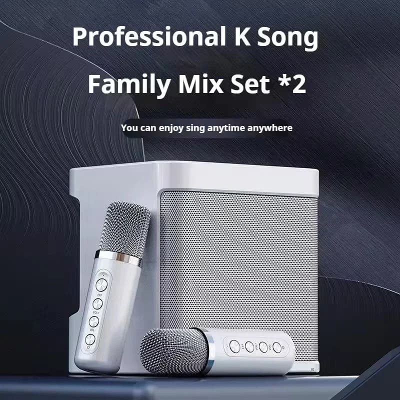 # Macchina per karaoke portatile con doppio microfono per adulti Altoparlante per bambini Sistema KTV domestico Microfono stereo HIFI Bluetooth per regali per feste a casa