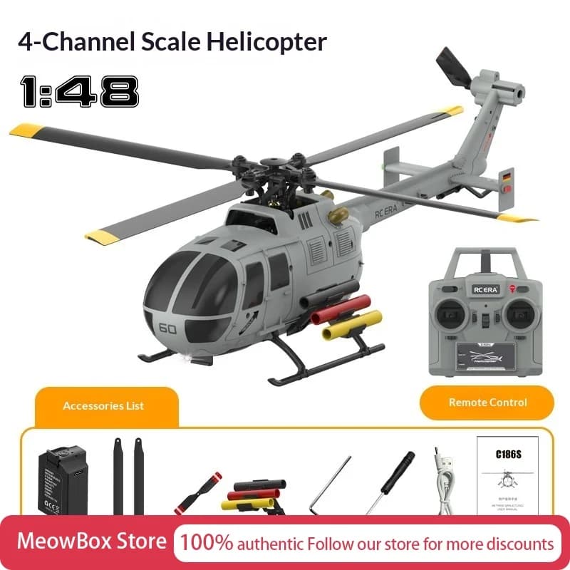 Elicottero Militare RC ERA Telecomandato Senza Alettoni con Posizionamento Intelligente e Scala Realistica per Bambini, Hobbisti e Collezionisti