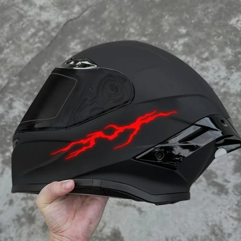 1PC Lightning Motorcycle Stickers - Safety Vinyl Decals for Bike Helmet Fuel Tank DIY Scooter Car Decor