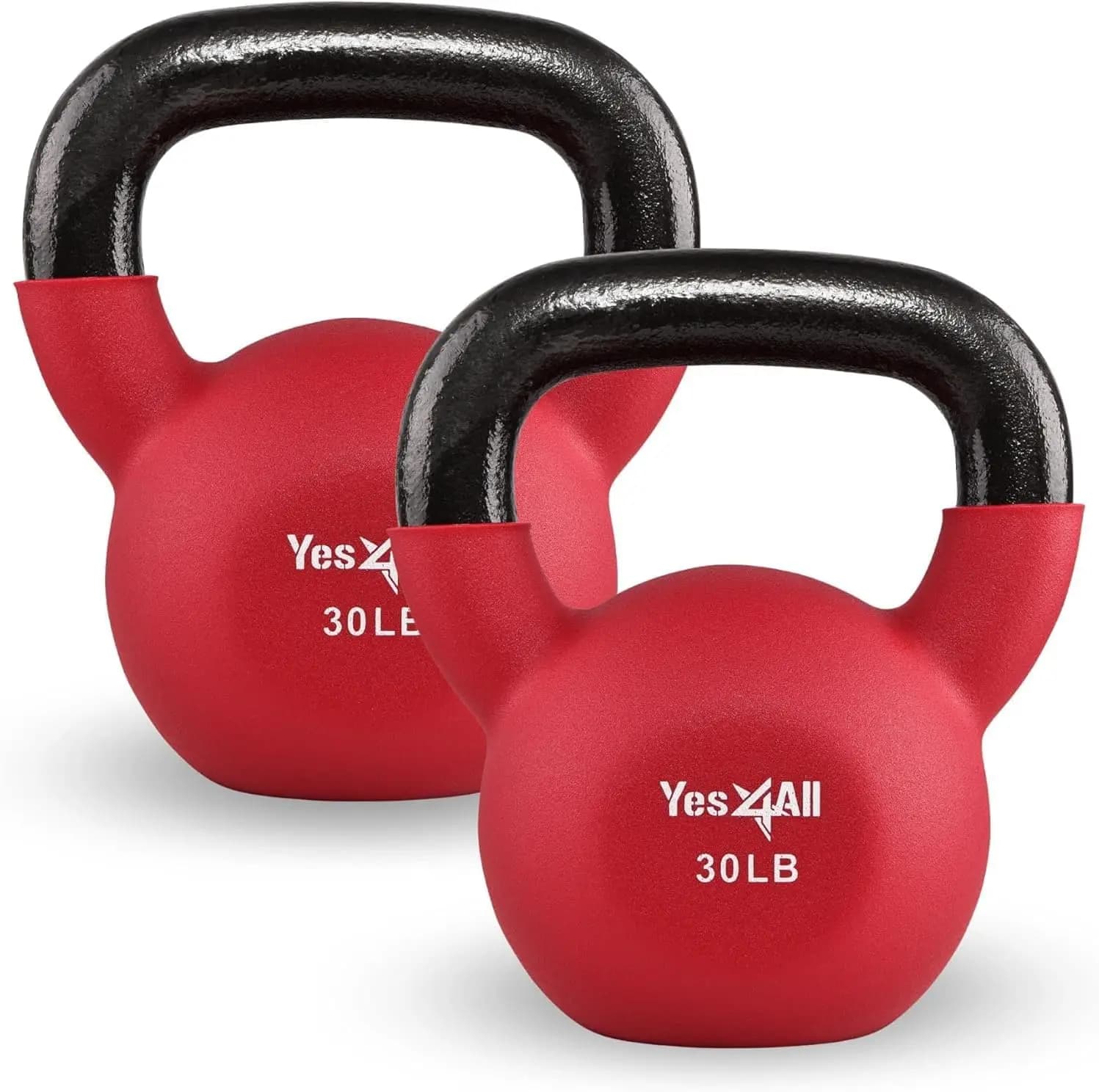 Kettlebell in Cast Iron Covers in Neoprene, 2.3-29,5 kg with Handle Larga for Training in the Home Gym - Single or Set
