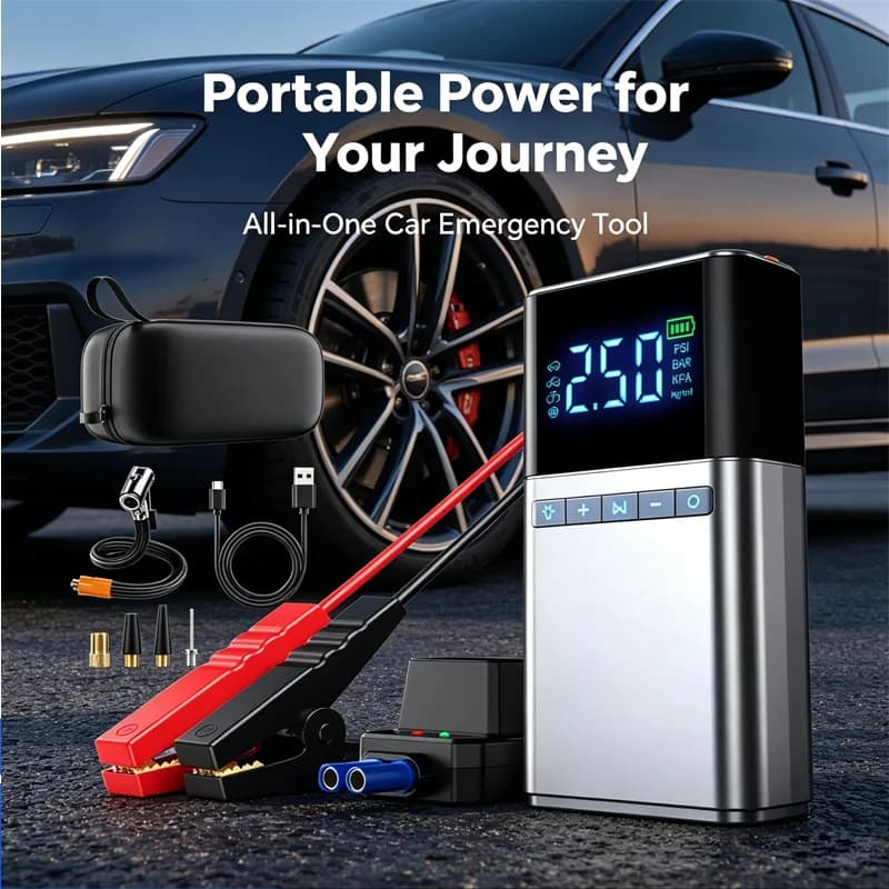 New Arrival YL03 Portable Jump Starter Power Bank w/Air Compressor, Emergency Booster for Regular Cars, SUV & Mini Pickup Trucks