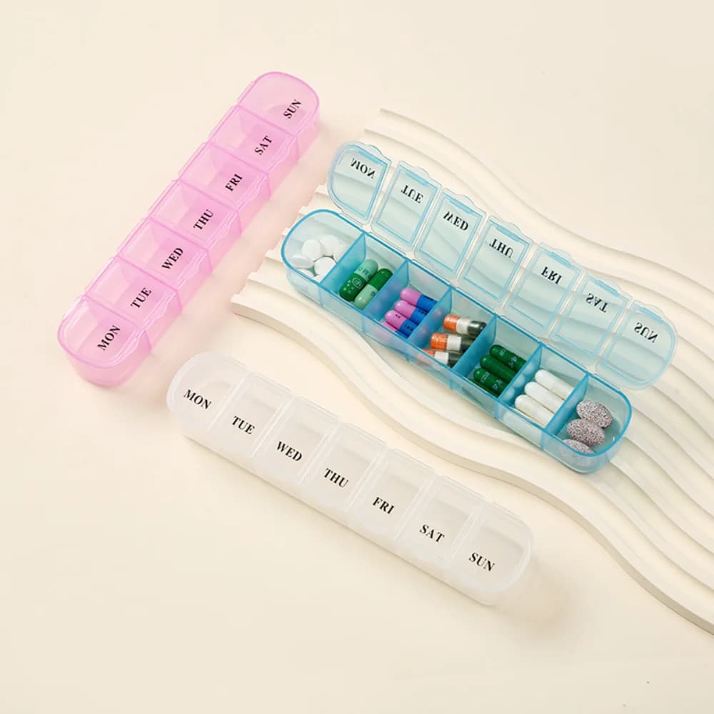 New 7 Day Portable Portable Mini Wallet With 7 Grills, Portable Travel Pills For Medicines, Vitamins And Fish Oil Tablets