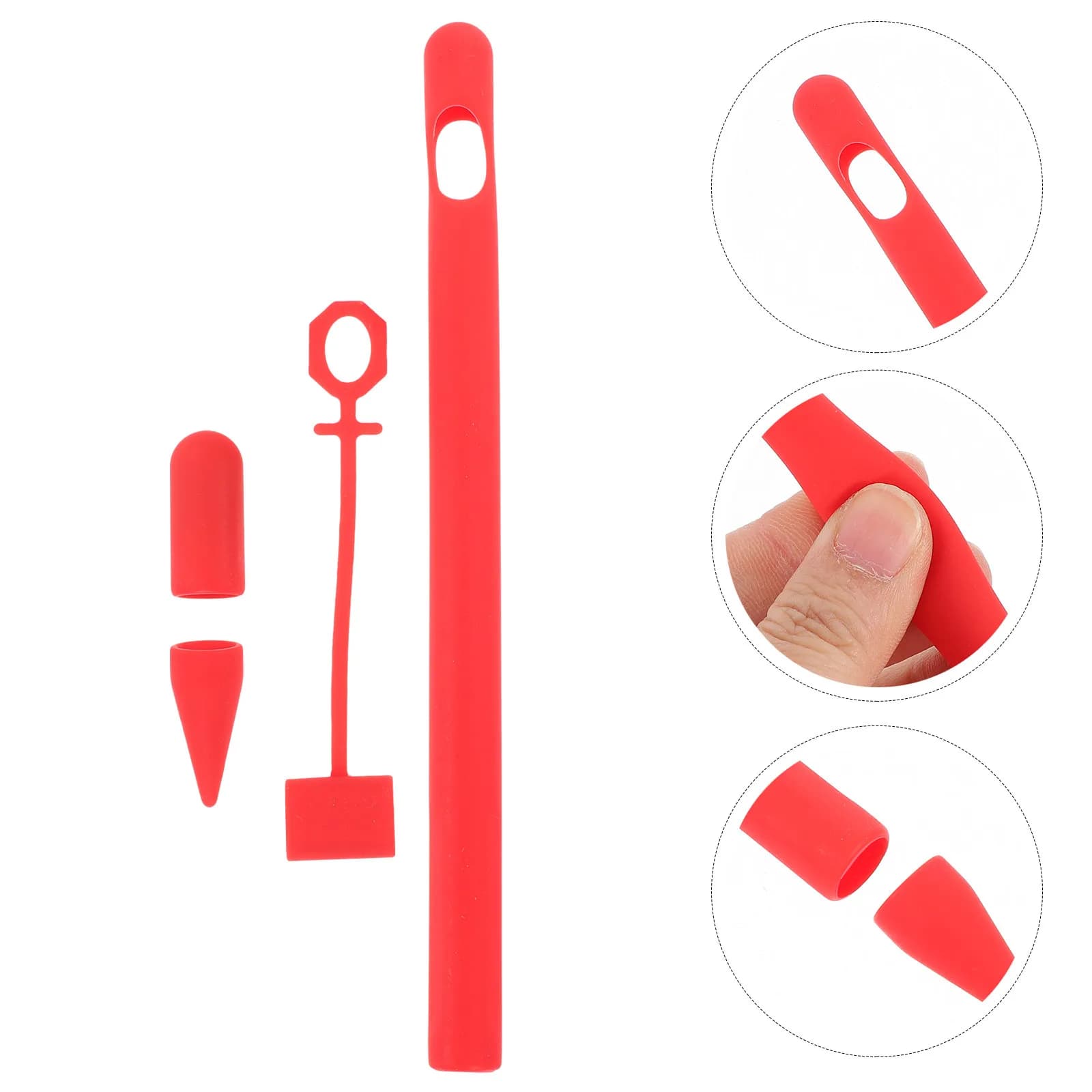 Set of Silicone Stylus Covers Pencil 1St Generation Anti-Roll Dirt-Proof Protective Case Pencil Pen Cover Stylus Pen