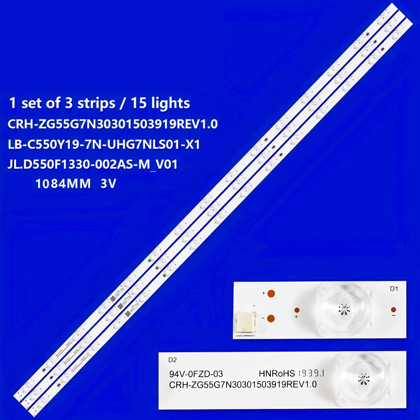 TV Striscia LED Per Chiq U55G7PF U55H7A U55H7SX AWA550US JL.D550F1330-002AS-M_ V01 C550Y19 7N LB-C550Y19-7N-UHG7NLS01-X1 55G7N