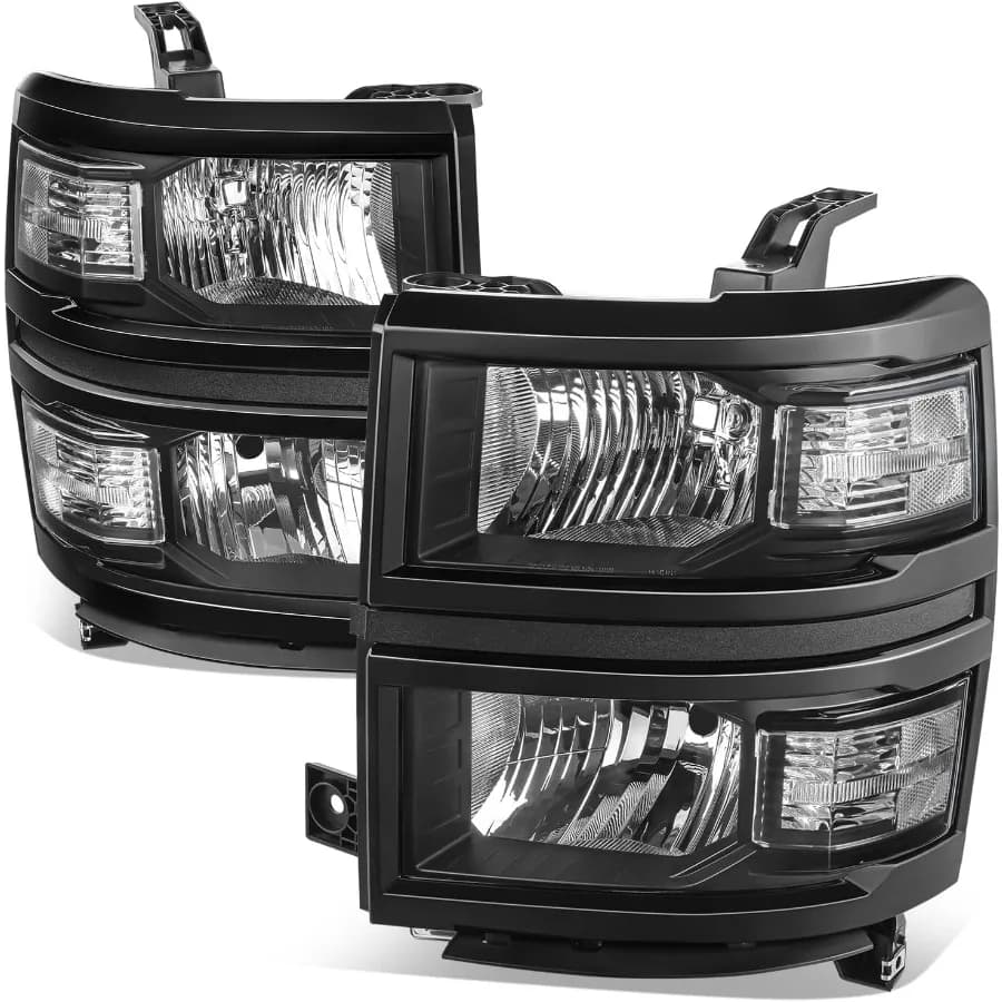 Gruppo fari compatibili con Chevy Silverado 1500 2014 2015 Sostituzione fari alogeni lato conducente e passeggero per
