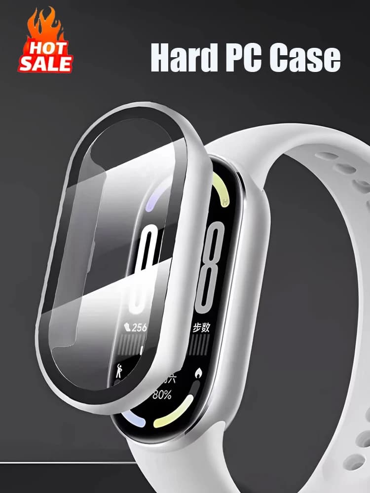 Protezione dello schermo per Xiaomi Mi Band 10 9 8 Protezione dello schermo NFC Anti-caduta Paraurti rigido per PC Vetro temperato + Cover Mi Band 10 Custodia