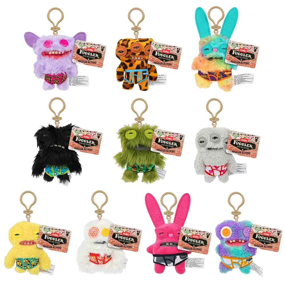 Fuggler Divertente Brutto Mostro Peluche Portachiavi Farcito Peluche Fuggler Portachiavi Divertente Brutto Mostro Morbido Pendenti Regali Per Bambini 12 CM