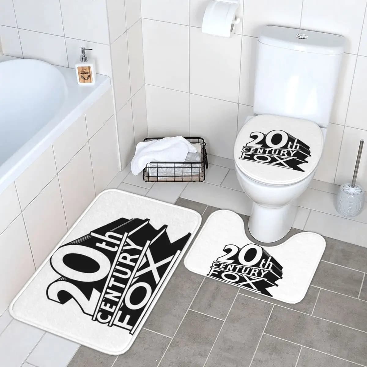 20th Century Fox Tappetino da bagno in 3 pezzi Set da bagno Copri coperchio per WC Decorazioni per la casa Tappeto antiscivolo