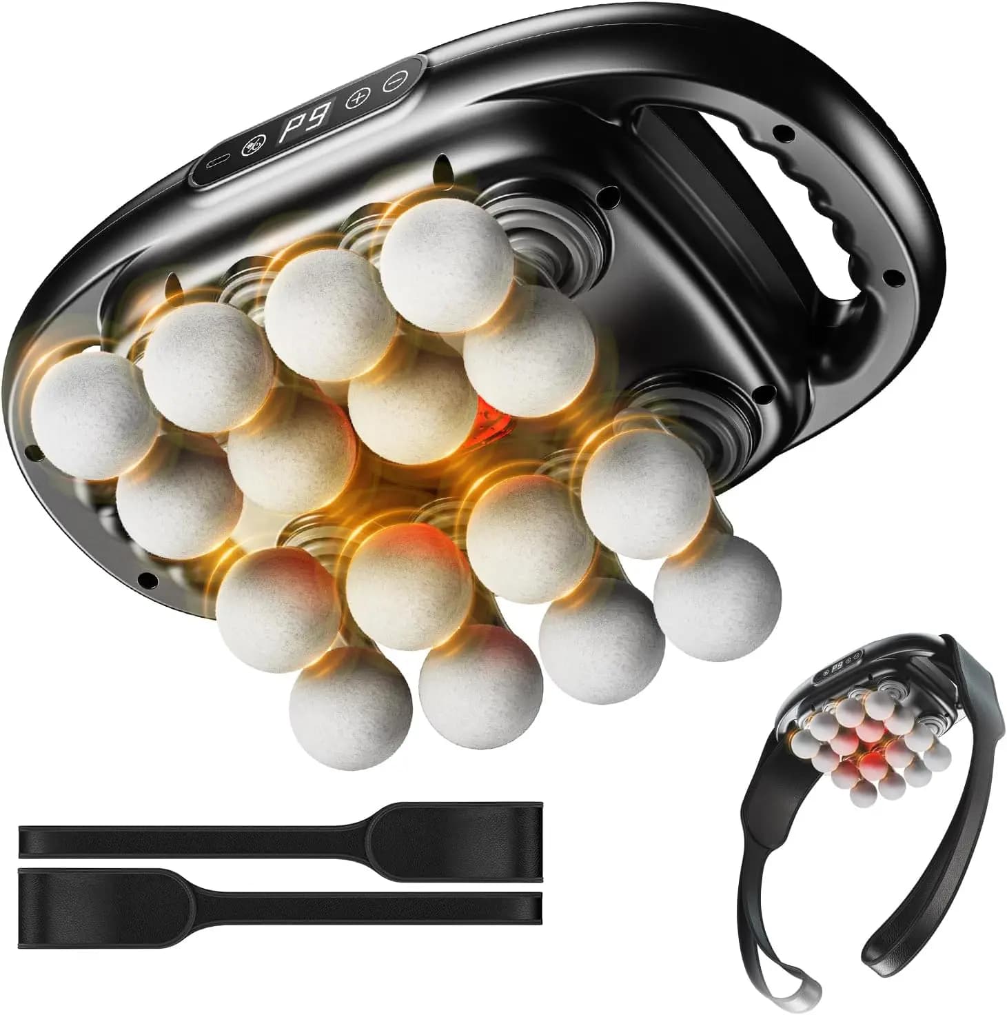 16-Head Massage Gun Deep Tissue with Hand Straps, 99 Intensities & 9 Modes