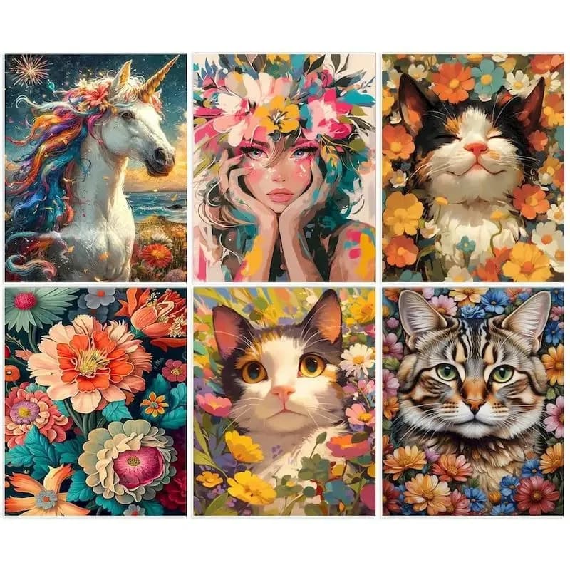 Diy Paint By Numbers Animal Kit On Canvas Coloring Oil Painting By Number Diy Gift Numbers Painting Wall Decor