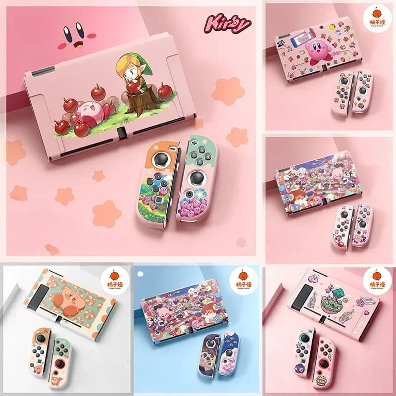 Kirby TPU custodia protettiva in Silicone Soft Shell per Nintendo Switch OLED Console di gioco Joy Con Controller accessorio regalo per bambini