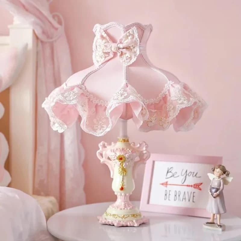 Lampade da Terra in Tessuto Rosa Caldo Stile Nordico, LED E27, Base in Resina, Luci Decorative Artistiche per Camere da Letto di Ragazze/Principesse