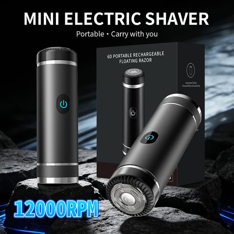 mini portable electric shaver for men, easy to disassemble and clean, Mini Shaving Machine Rulebarba Travel Shaver