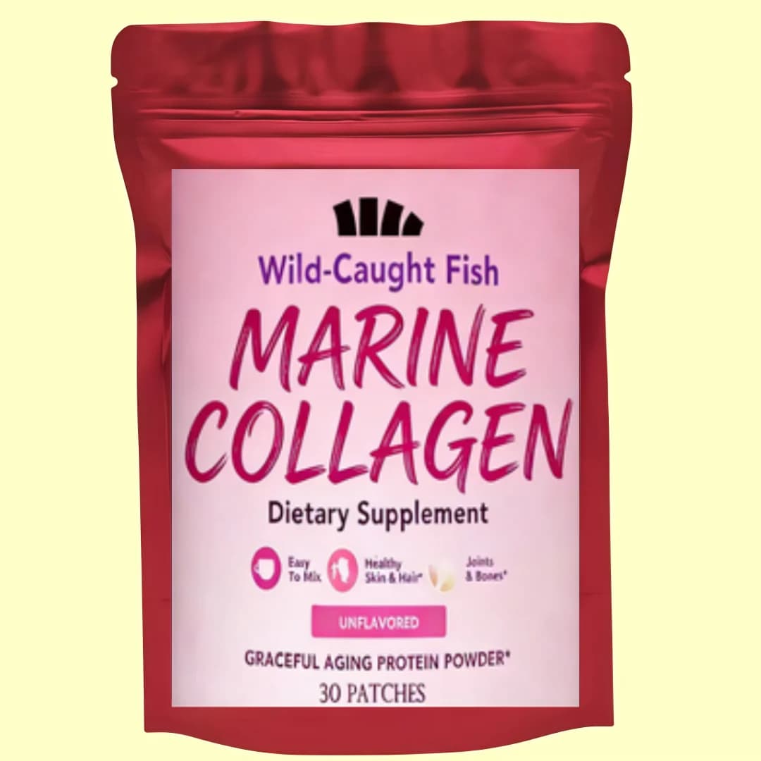 Sea collagen transdermal patches (30 pieces) with hyaluronic acid and vitamin C – suitable for women and men