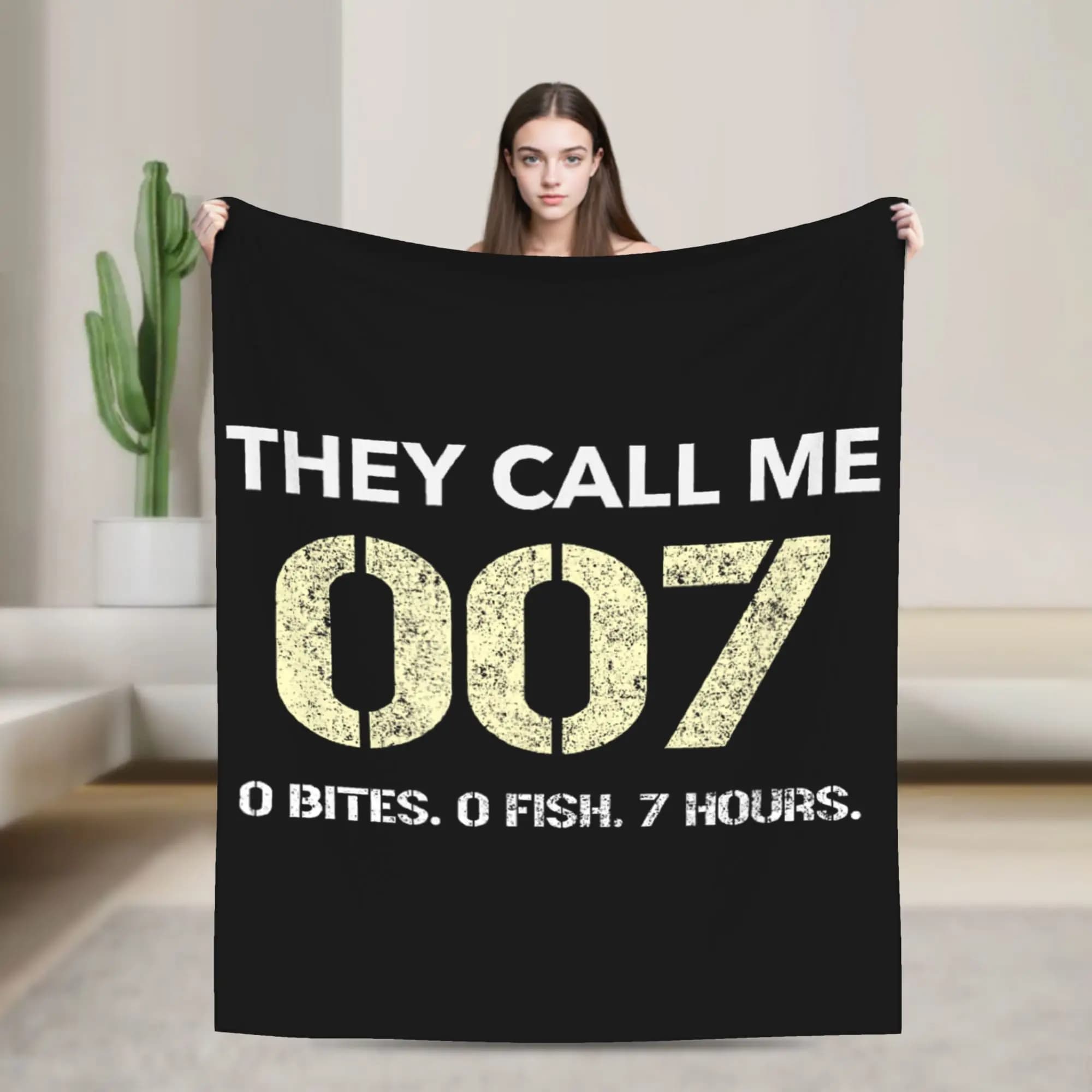Coperta in flanella divertente con stampa 'They Call Me 007', morbida e resistente, per decorazioni domestiche, copriletto decorativo, copridivano.