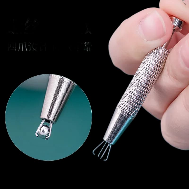 Mini 4 artigli gioielli perline pinzette strumento Pick-up gemme di diamanti supporto per punte Catcher Grabber strumenti per Piercing del corpo in acciaio inossidabile