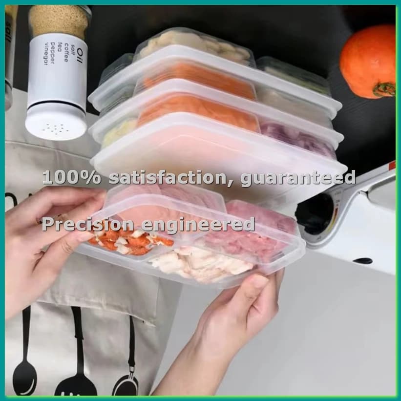 Contenitore per Frigorifero, Scatola per Pranzo Sigillata di Grado Alimentare, Contenitore per Conservazione Freschezza a Quattro Scomparti - A50M