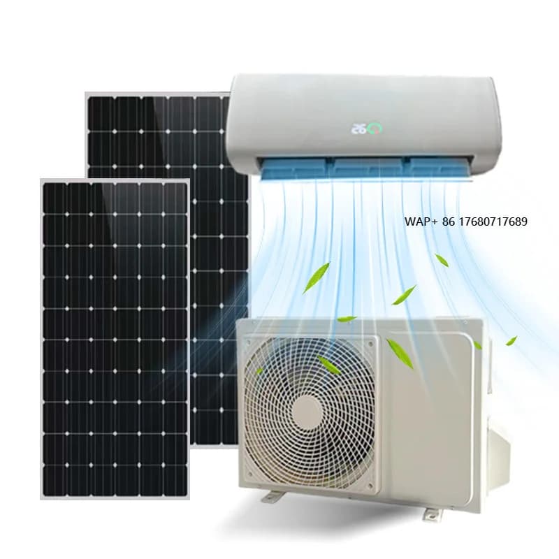 Condizionatore Solare DC con Pannello Solare - 12000BTU Inverter Ibrido a Risparmio Energetico Certificato CE per Uso Domestico con Controllo Wi-Fi