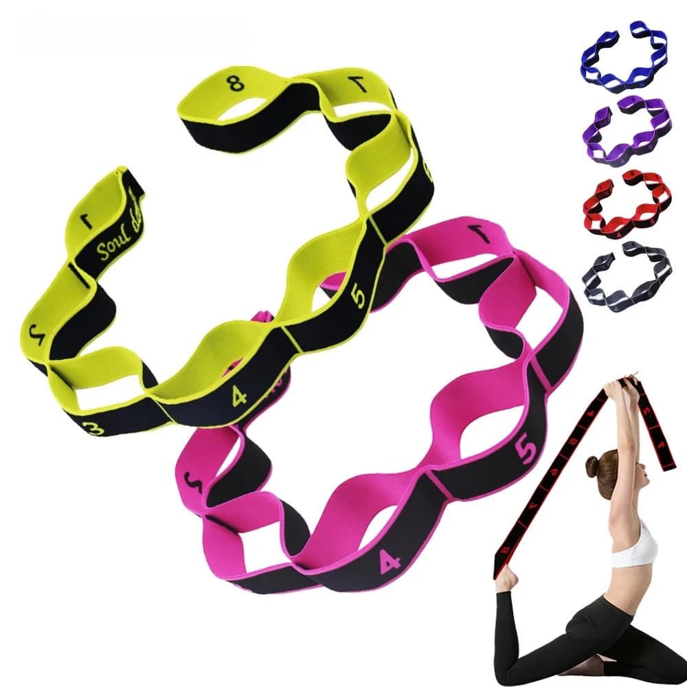 8/10 sections Strength band for dance Yoga Stretching Pilates Fitness Elasticity Digital tension belt for elastic training