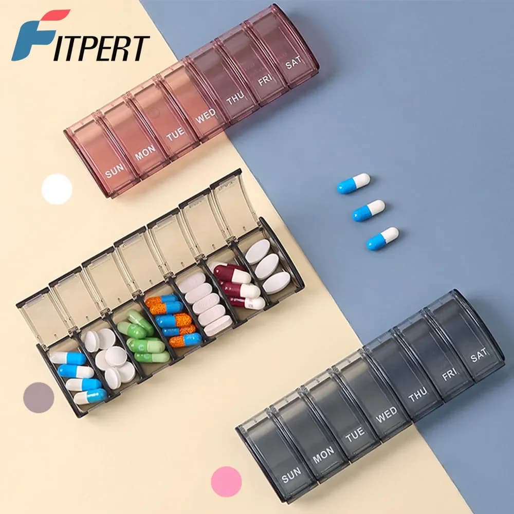 Weekly napkin, large 7-day napkin, daily pill holder for vitamins, pills for medicinal supplements, fish oil