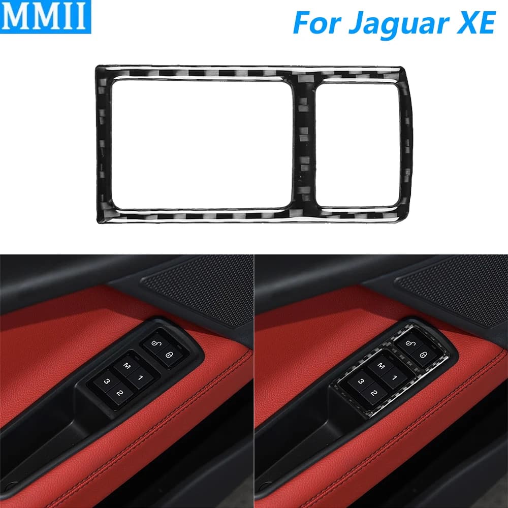 Per Jaguar XE 2016-2019 Sedile In Fibra di Carbonio Memoria Porta Interruttore di Blocco Telaio Pannello di Copertura Accessori Auto Decorativi Adesivo Interno