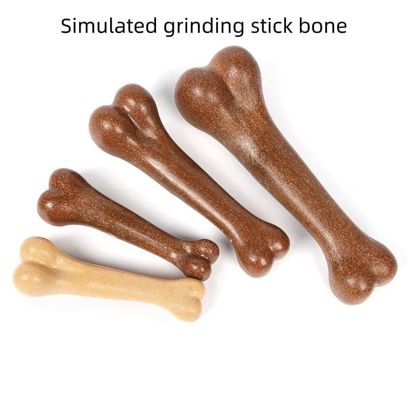 Giocattolo da masticare durevole al gusto di manzo per cani, giocattolo interattivo per cani a forma di osso, giocattolo per addestramento pulito dai denti, forniture per animali domestici
