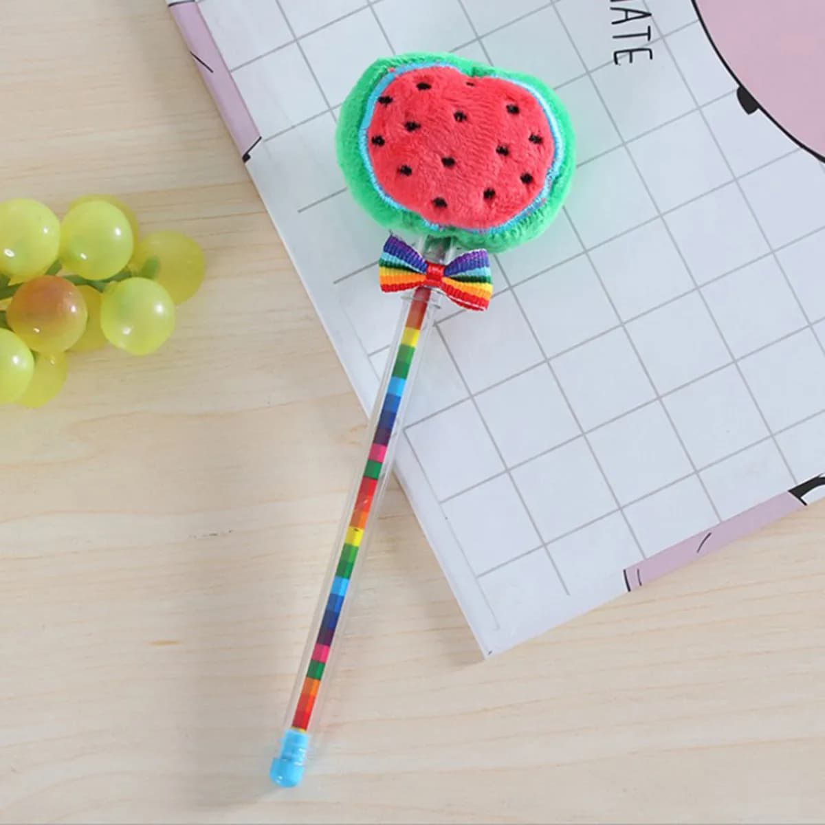 6PCS Fruit Ballpoint Pens Gel Ink Cartoon Stationery School Supplies Cute Writing Tools Gifts For Kids Students