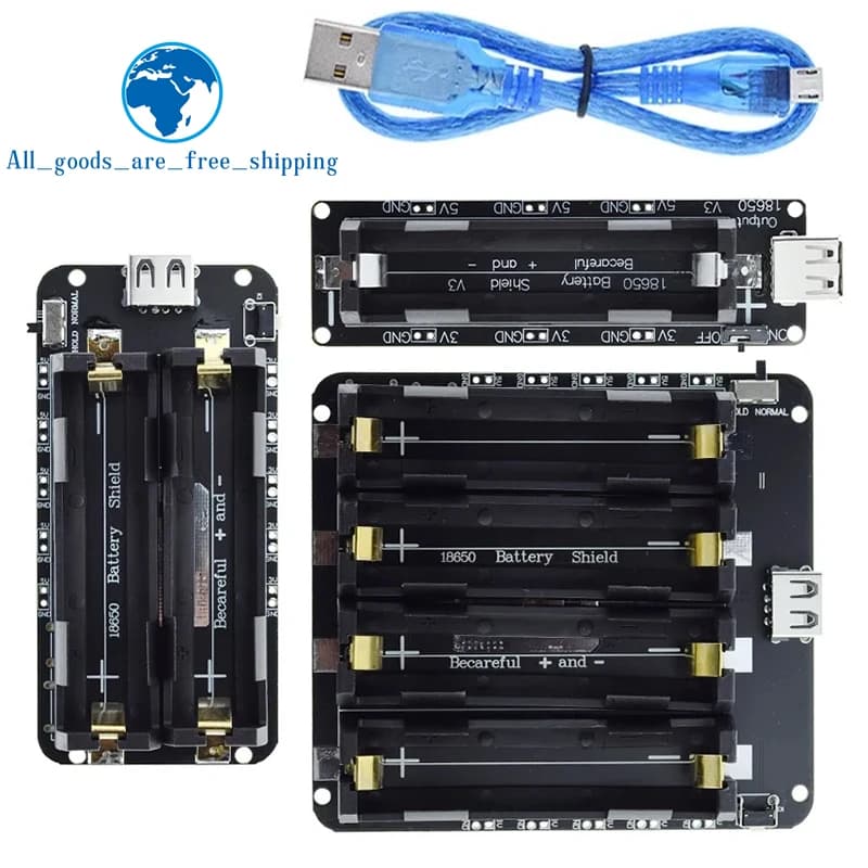 Dual Voltage Lithium 18650 Battery Expansion Module V8, 5V/3A 3V/1A Micro USB Power Adapter for ESP32 ESP8266