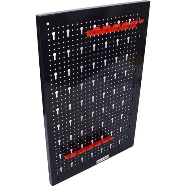 Organizzatore da parete per attrezzi, pannello forato in metallo da 1,2 m per garage con 3 pannelli forati, porta punte per trapano, porta chiavi e ganci