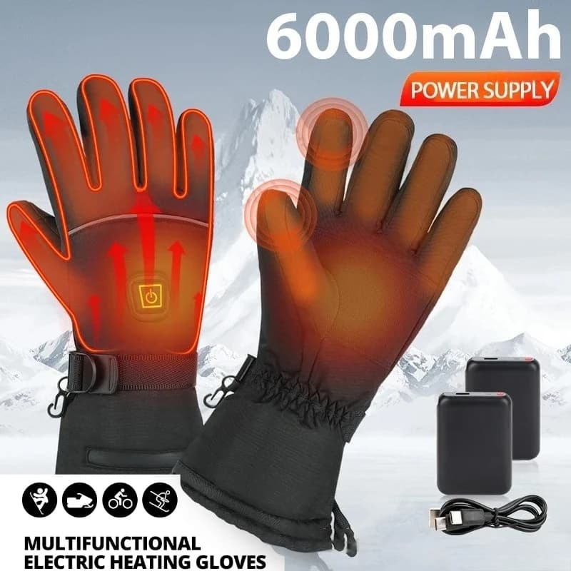 Guanti riscaldati elettrici autoriscaldanti ricaricabili Uomo Donna Scaldamani invernale impermeabile Moto Sci Arrampicata Escursionismo