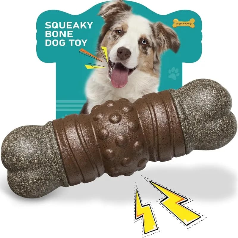 Giocattoli per Cani, Ossa Sonore per la Pulizia dei Denti, Giocattoli da Masticare in Nylon e Gomma Resistente per Cani Medi e Grandi, Addestramento Interattivo
