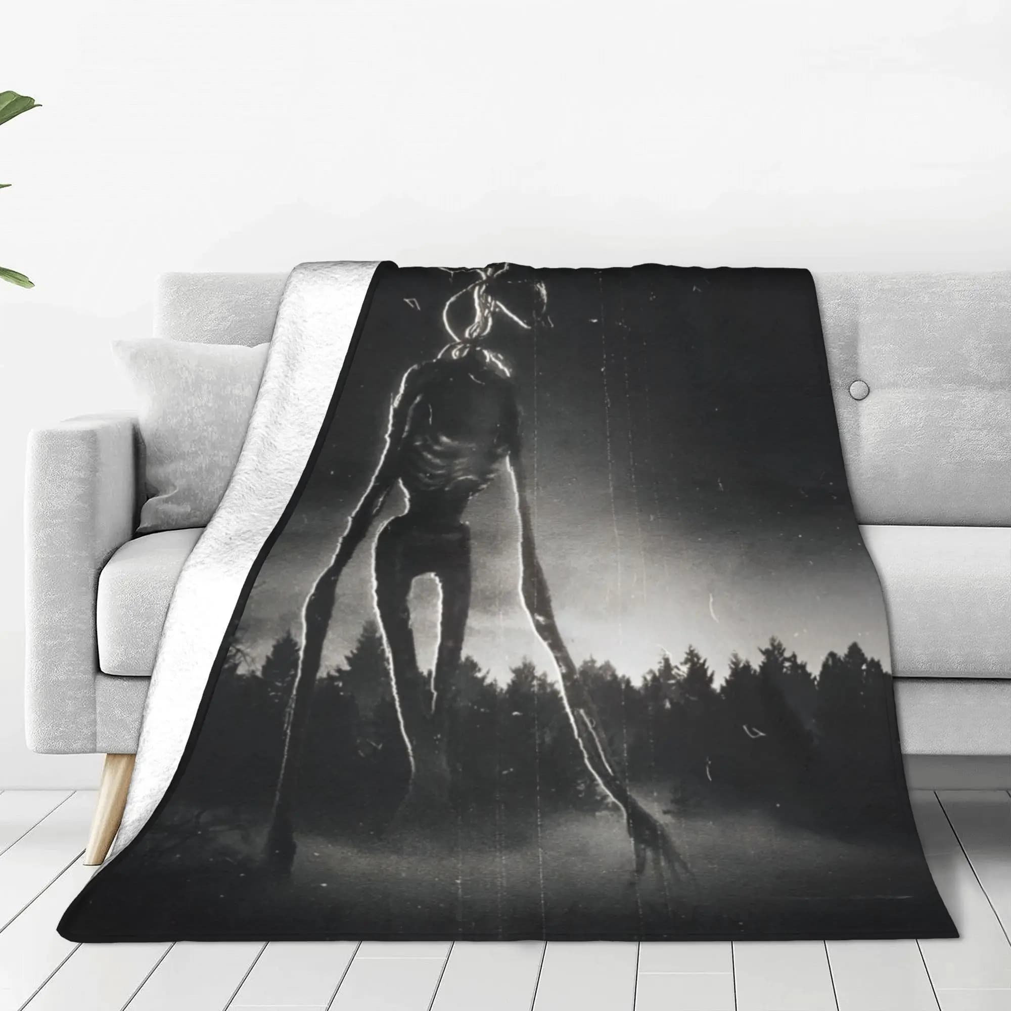 Siren Head Horror Darkness Coperta Copertura Velluto Gioco spaventoso Coperte ultra morbide per aereo Viaggio Casa Divano Tappeto Pezzo