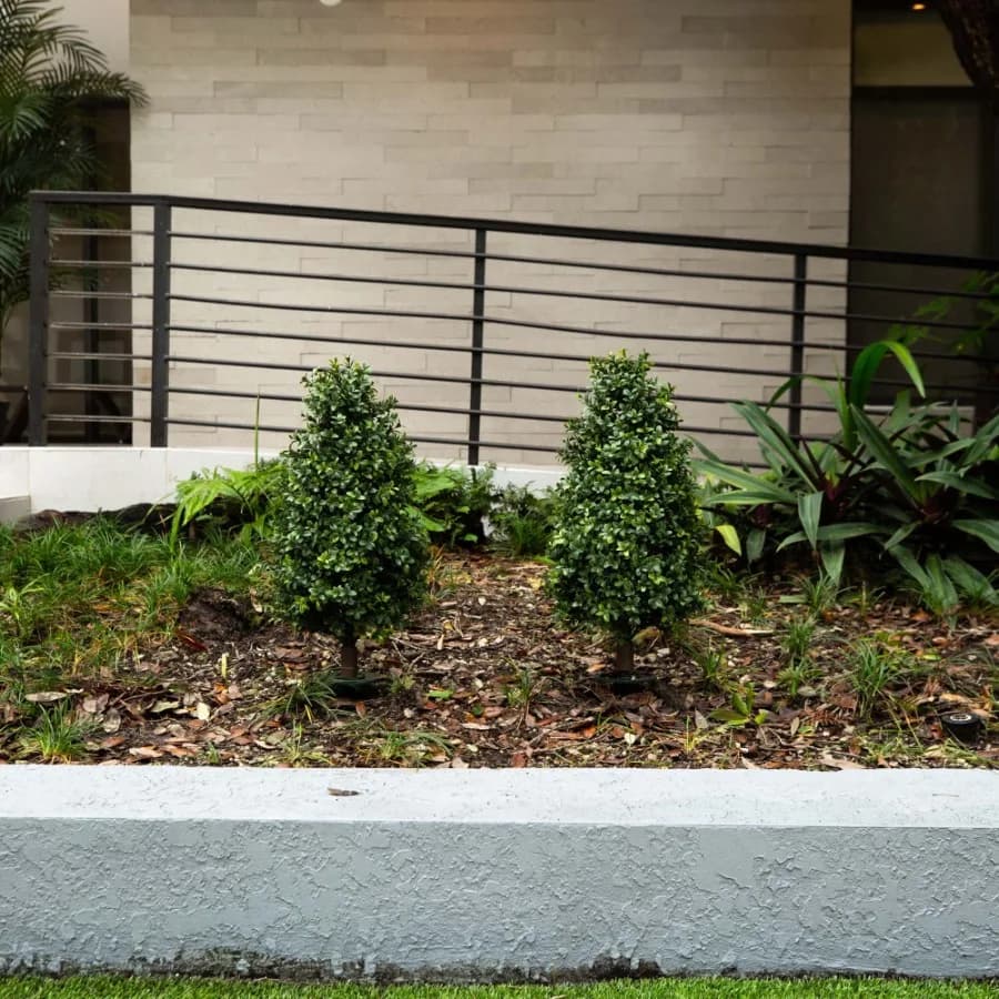 Boxwood Artificial Plants with Stakes - 2.5' - Green - Set of 2