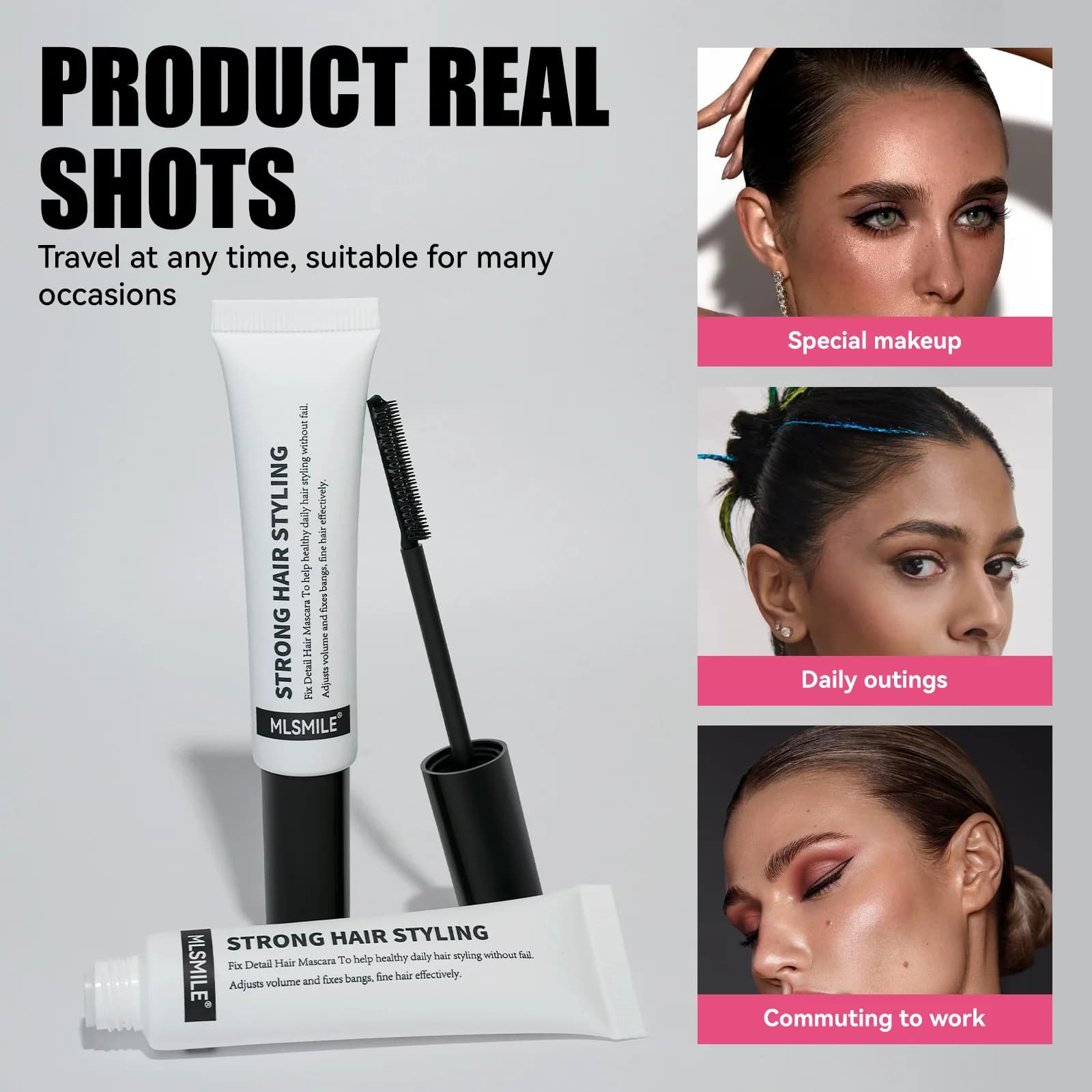 Cera Stick for Hair 15ml, Modeling Gel with Big Brush, Non-Unified Cooling Cream for Hairstyles