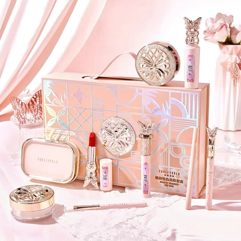 9 Piece Cosmetic Makeup Kit Complete Set Lipstick Eyebrow Pen BB Cream Mascara Air Bearing Gift Pack for Make-up